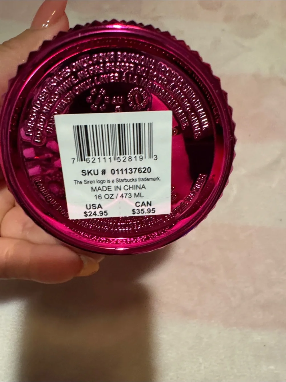 Starbucks Metallic Fuchsia Studded Tumbler with Straw